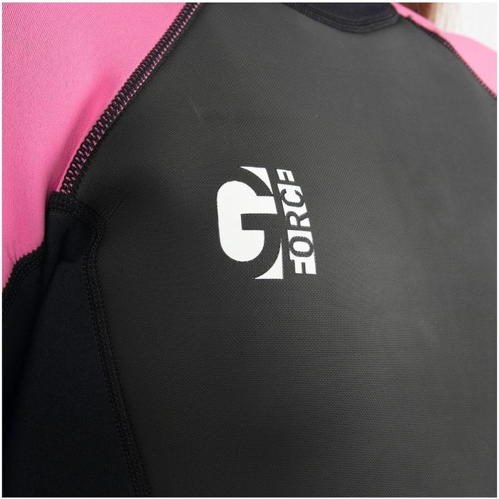 2024 Gul Junior Meisjes G-Force 3mm Flatlock Wetsuit GF1308-B7 - Black / Pink